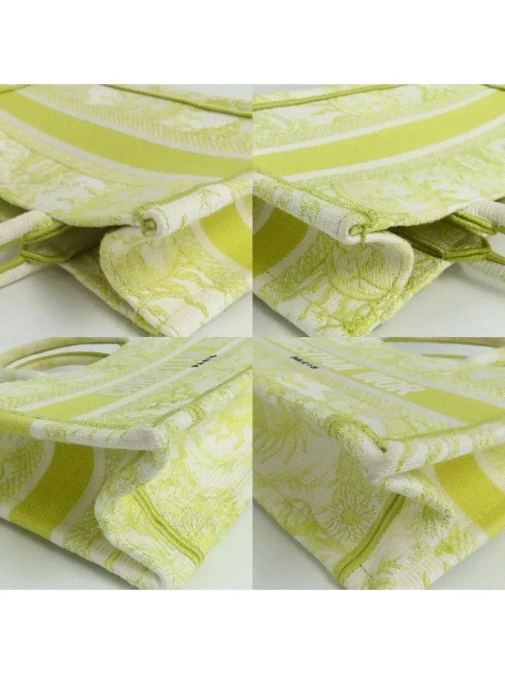 Christian Dior Book Tote Mini M1255 Zecq Handbag Yellow Canvas - Picture 9 of 10